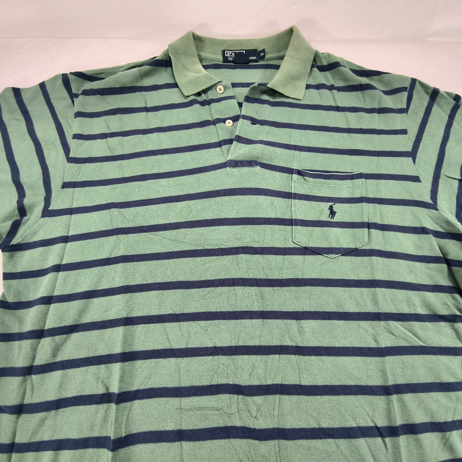 Polo By Ralph Lauren Collared Polo Shirt Mens Size Extra Large Xl Green Navy